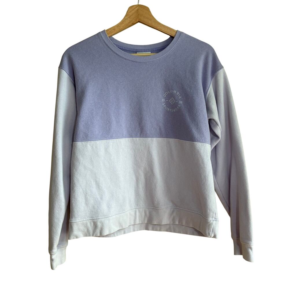 Columbia 1938 colorblock hawkins cliff purple crewneck sweater women's S‎